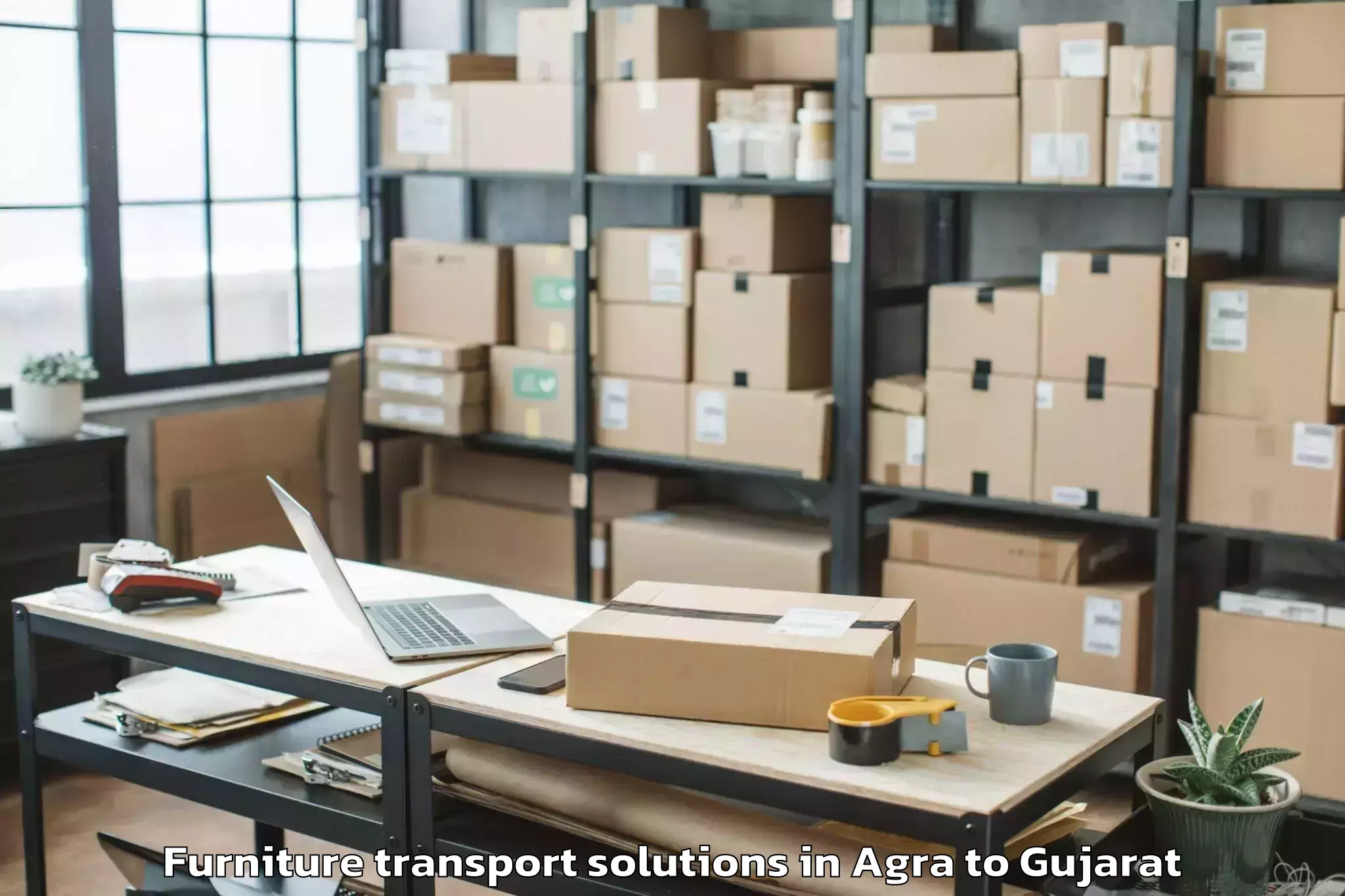 Affordable Agra to Kandla Port Furniture Transport Solutions